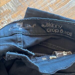 7 For All Mankind Dark Skinny Crop & Roll Jeans
